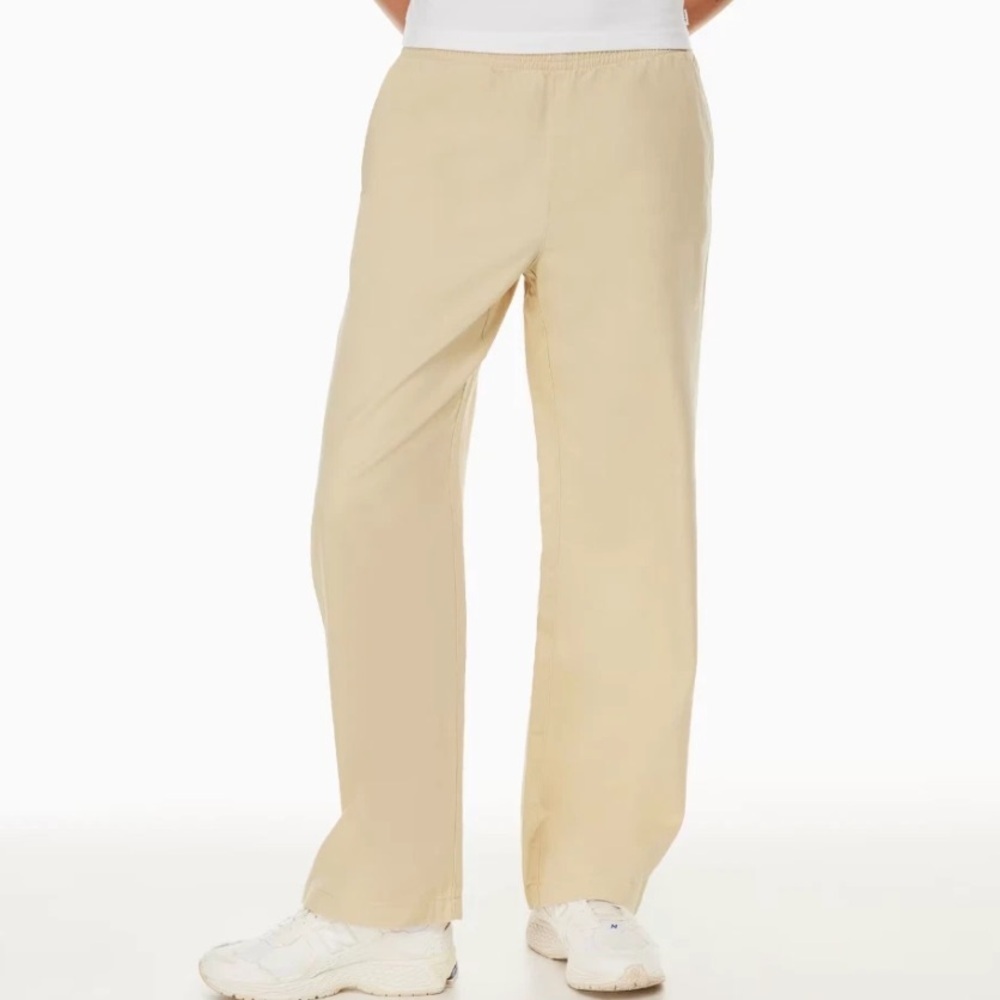 TNA x Aritzia Christie Mid-Rise Cotton Twill Pull On Pants In Beige Women's Sz S